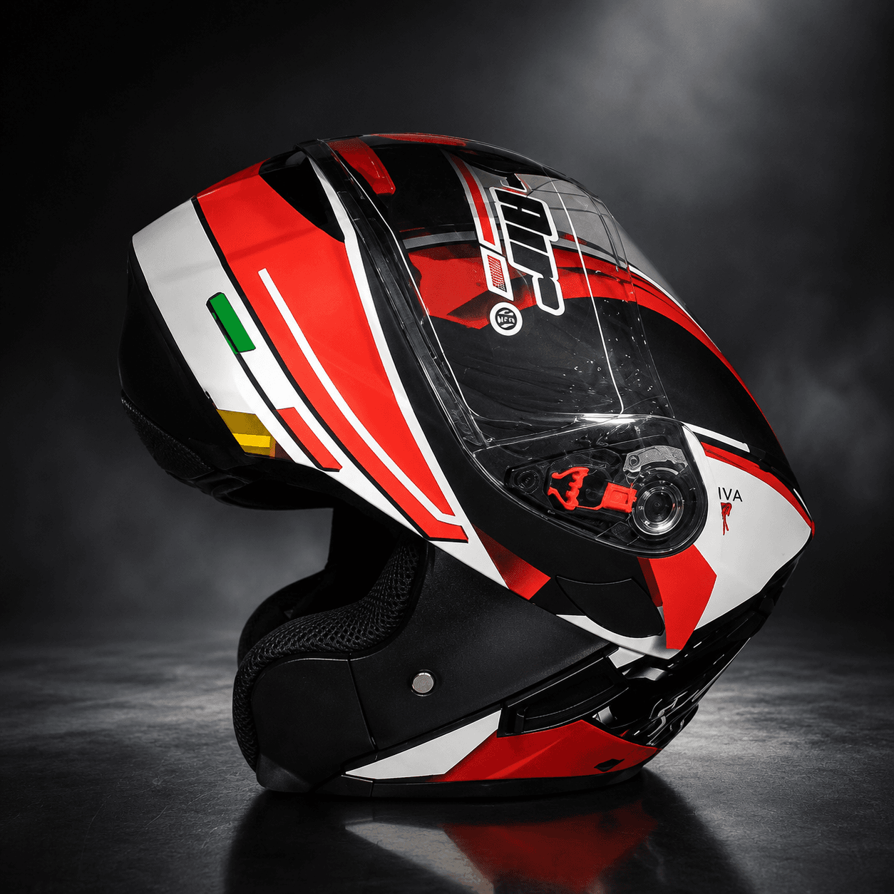 Italia - Red Modular motorcycle helmet