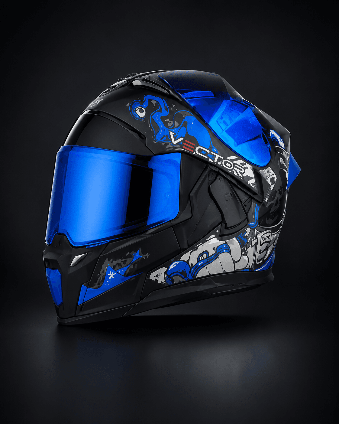 Vector - Blue Mecha Full Face motorcycle helmet